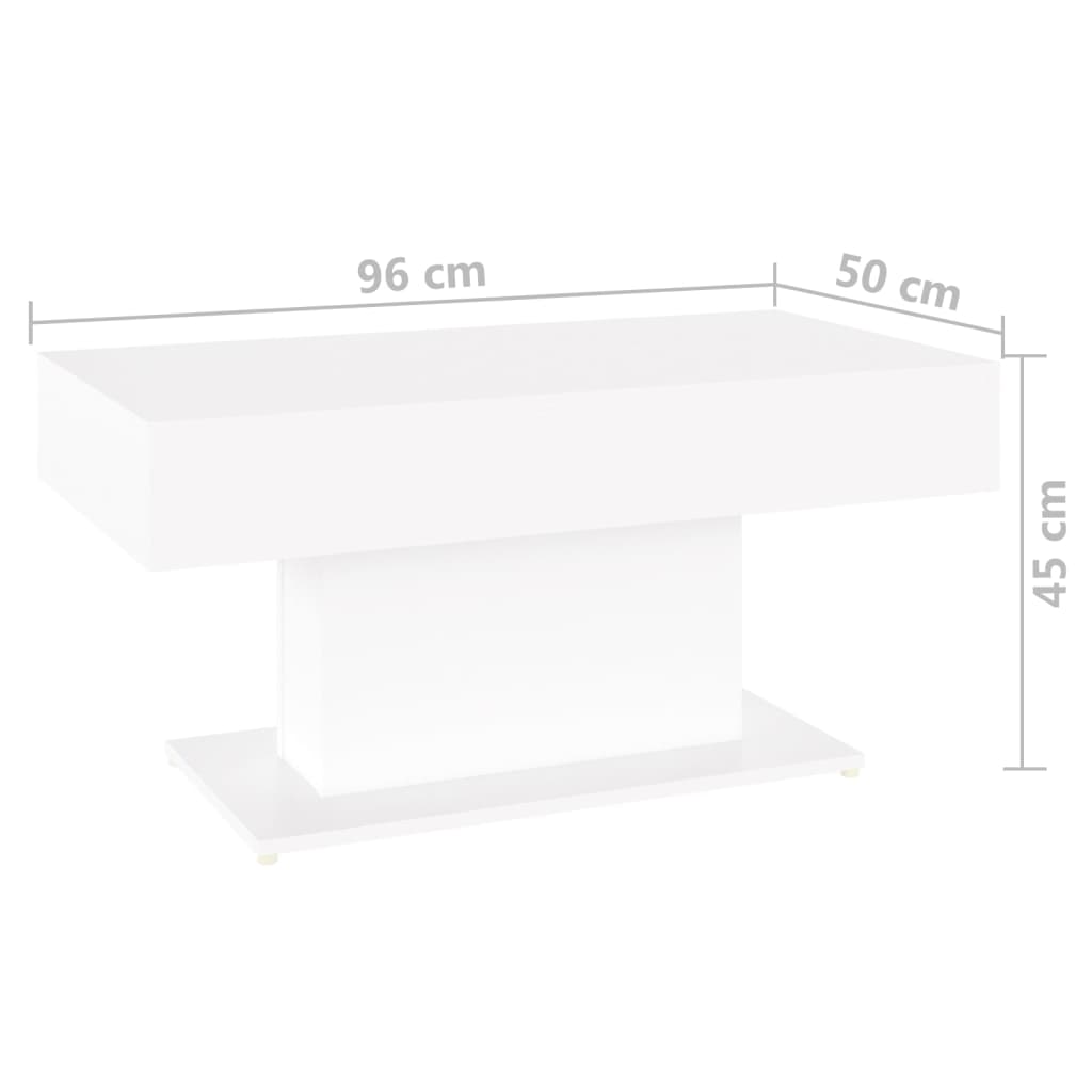 vidaXL Mesa de centro madera contrachapada blanco 96x50x45 cm