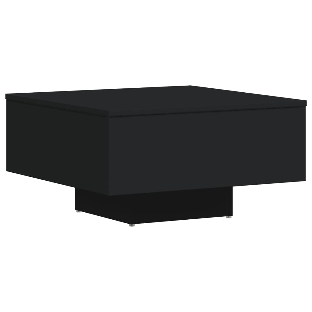 vidaXL Mesa de centro madera contrachapada negro 60x60x31,5 cm