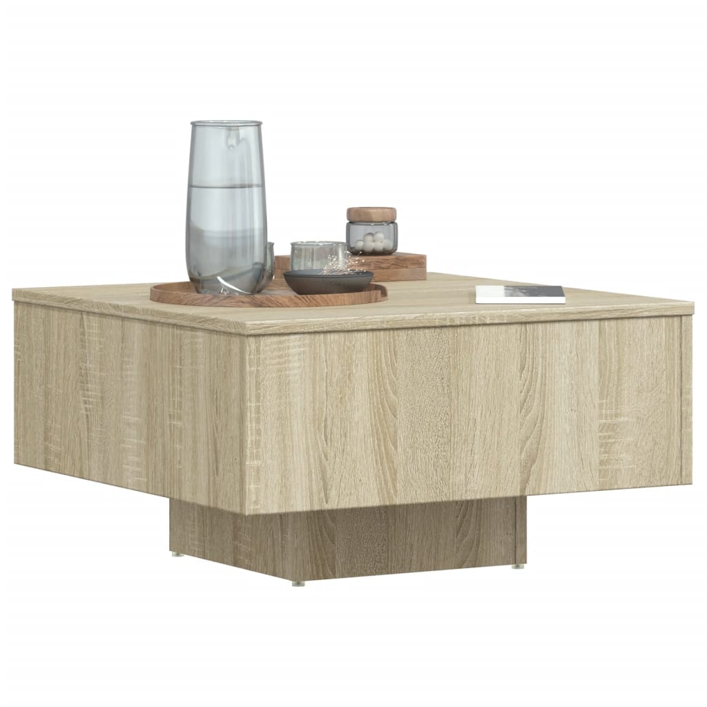 vidaXL Mesa de centro madera contrachapada roble Sonoma 60x60x31,5 cm