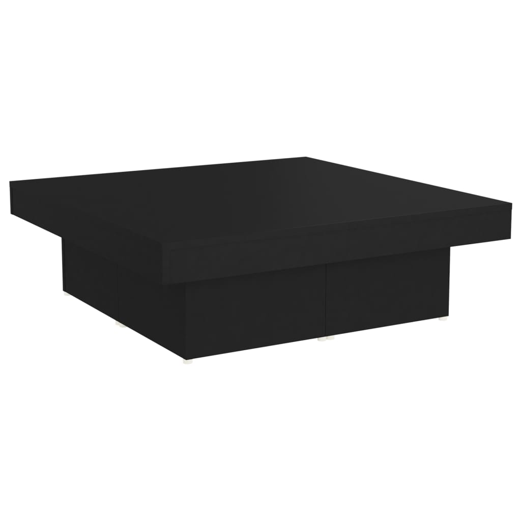 vidaXL Mesa de centro madera contrachapada negro 90x90x28 cm