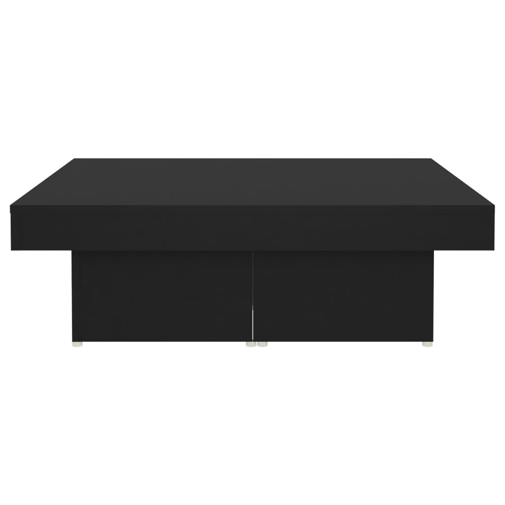 vidaXL Mesa de centro madera contrachapada negro 90x90x28 cm