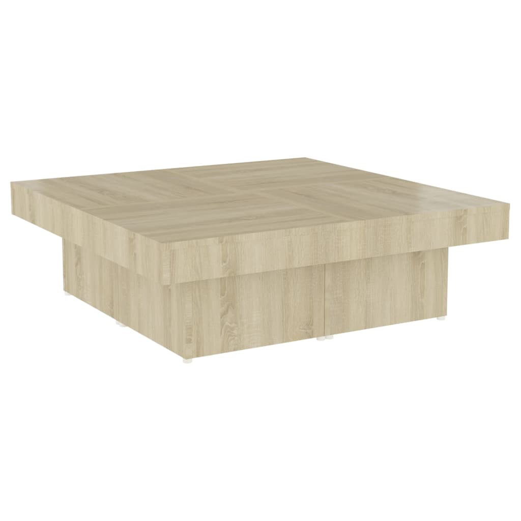 vidaXL Mesa de centro madera contrachapada roble Sonoma 90x90x28 cm