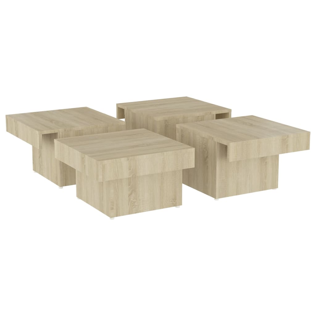 vidaXL Mesa de centro madera contrachapada roble Sonoma 90x90x28 cm