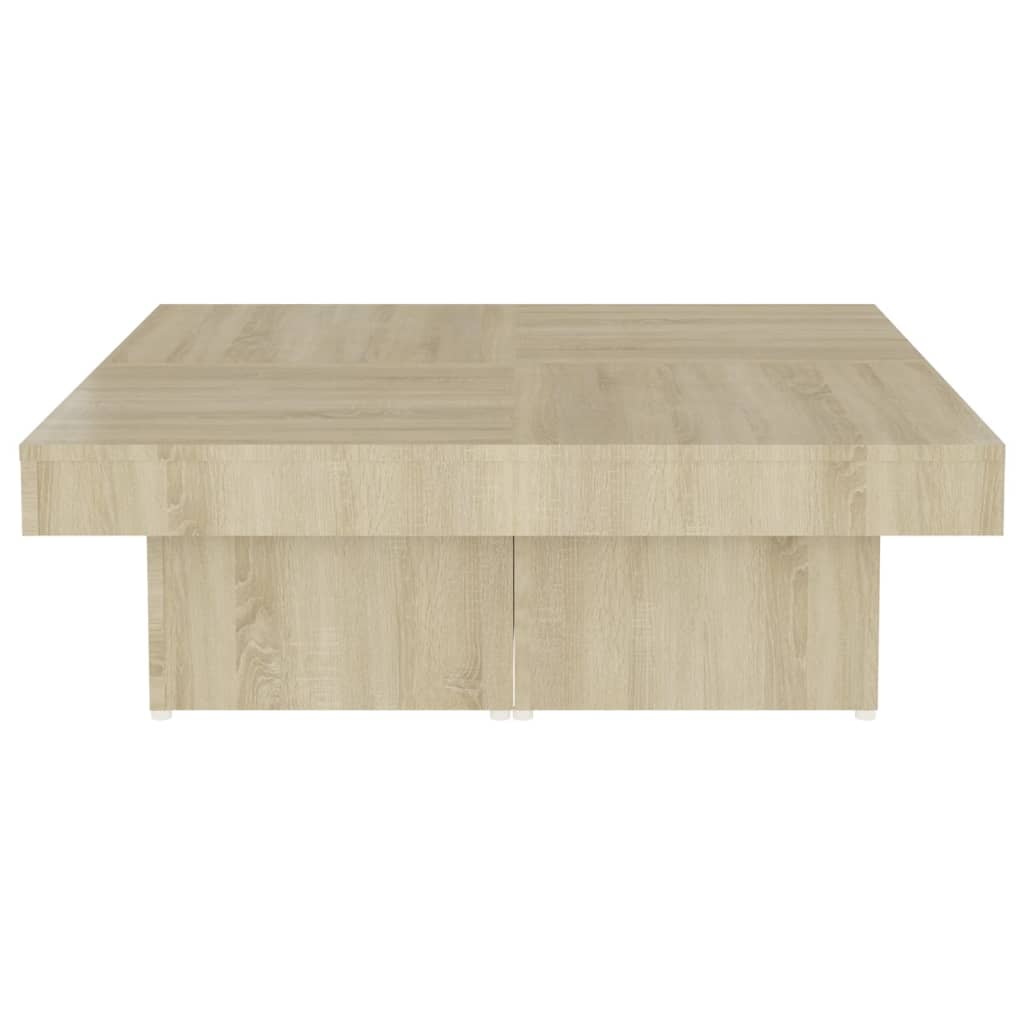 vidaXL Mesa de centro madera contrachapada roble Sonoma 90x90x28 cm