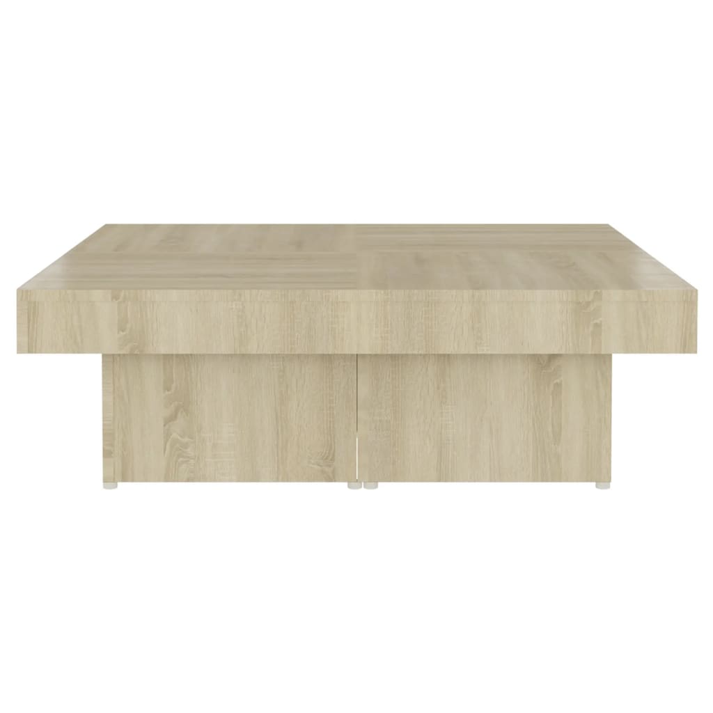 vidaXL Mesa de centro madera contrachapada roble Sonoma 90x90x28 cm