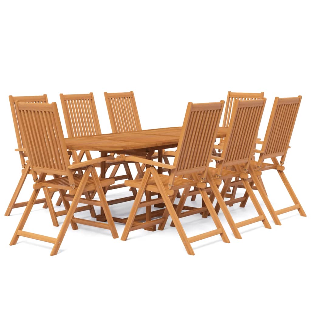 vidaXL Juego de comedor para jardín 9 piezas madera maciza de acacia