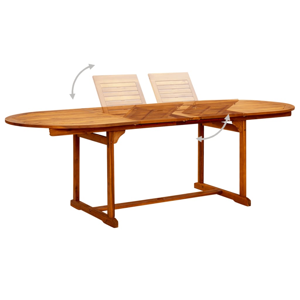 vidaXL Juego de comedor para jardín 9 piezas madera maciza de acacia