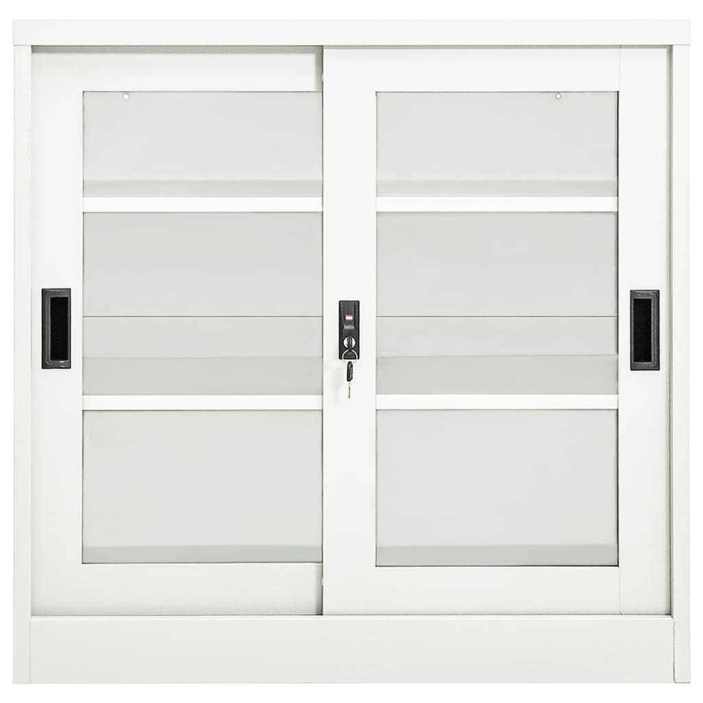 vidaXL Armario con puerta corredera acero blanco 90x40x90 cm