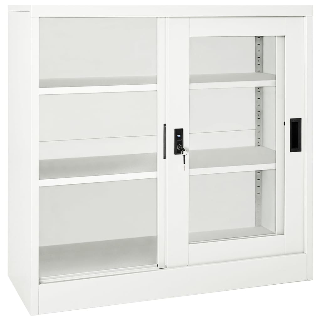 vidaXL Armario con puerta corredera acero blanco 90x40x90 cm