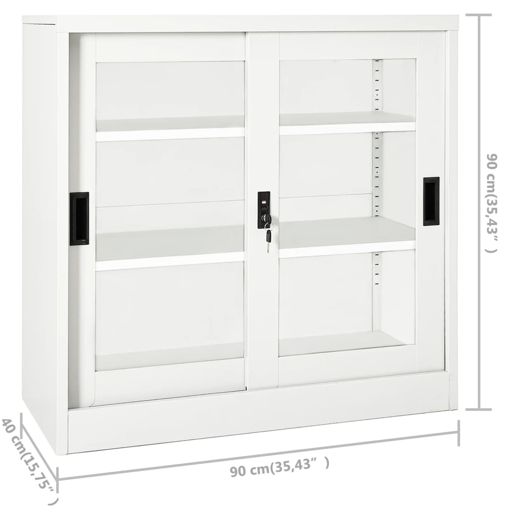 vidaXL Armario con puerta corredera acero blanco 90x40x90 cm