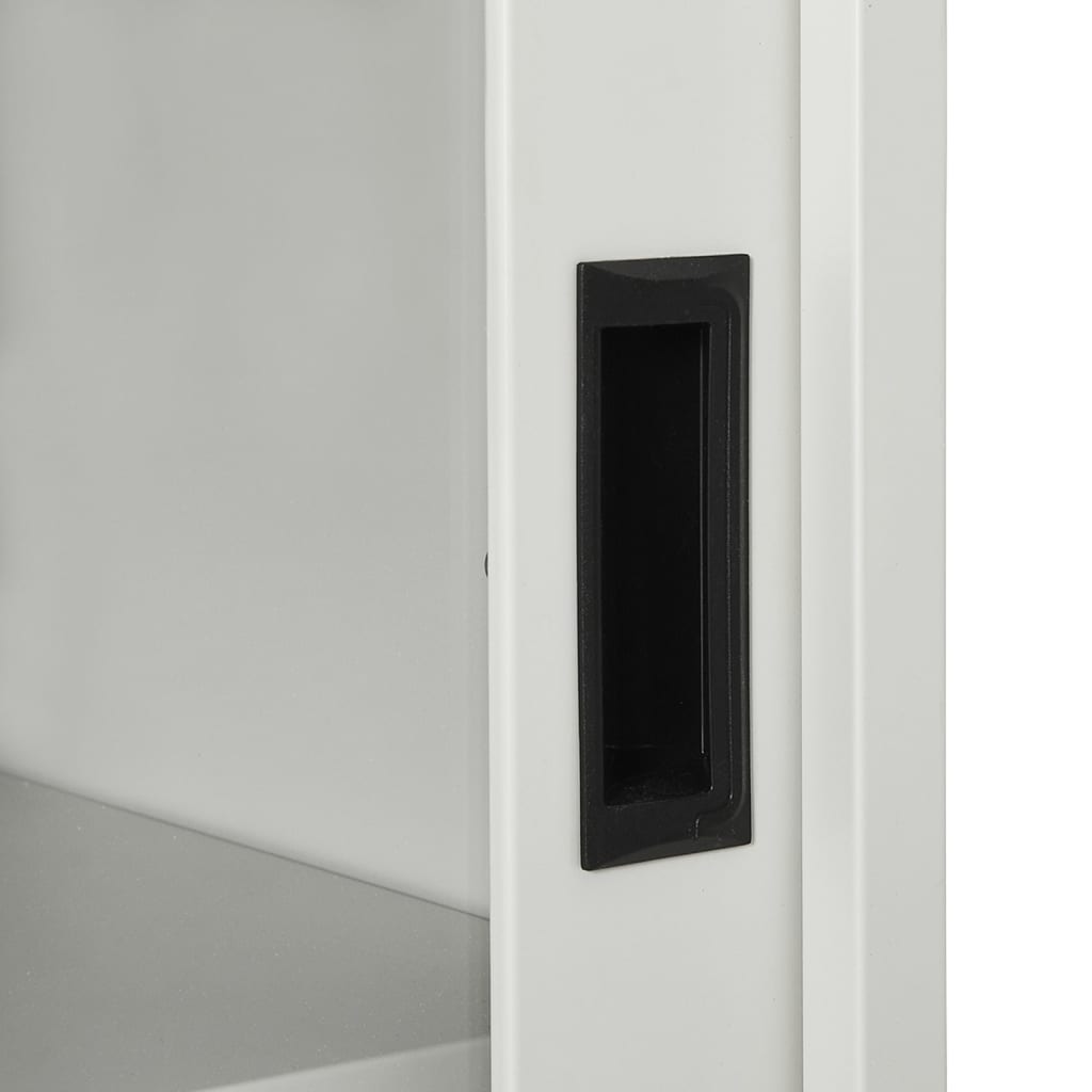 vidaXL Armario con puerta corredera gris claro acero 90x40x90 cm