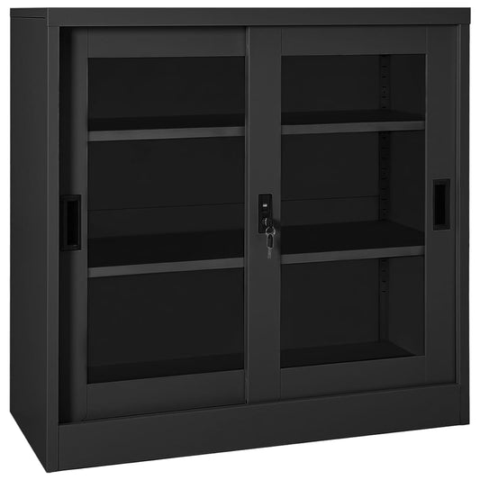 vidaXL Armario con puerta corredera acero antracita 90x40x90 cm