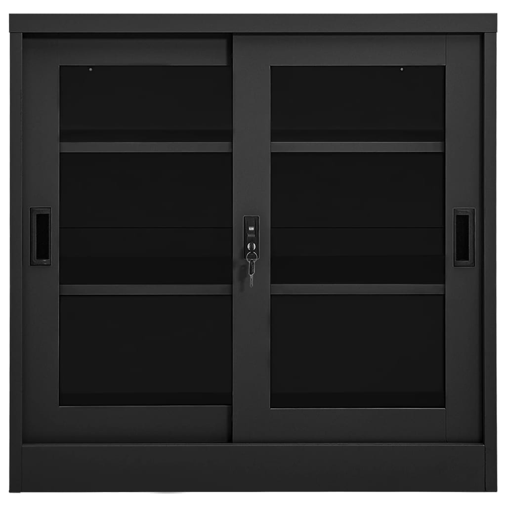 vidaXL Armario con puerta corredera acero antracita 90x40x90 cm