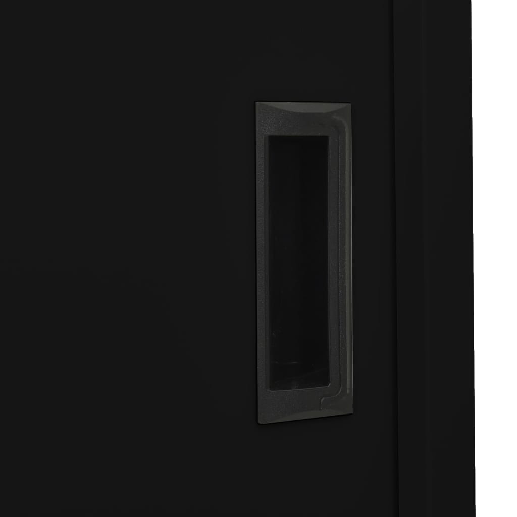 vidaXL Armario de oficina con puerta corredera acero negro 90x40x180cm