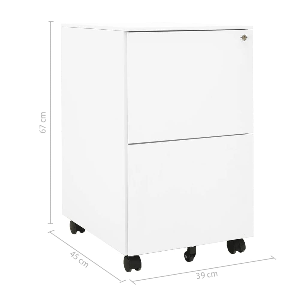 vidaXL Armario archivador acero blanco 39x45x67 cm