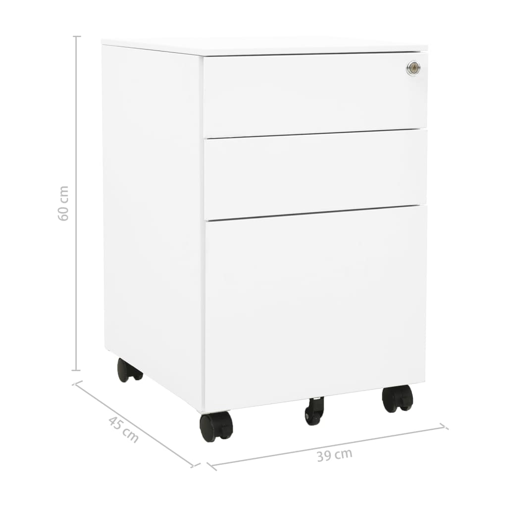 vidaXL Armario archivador acero blanco 39x45x60 cm