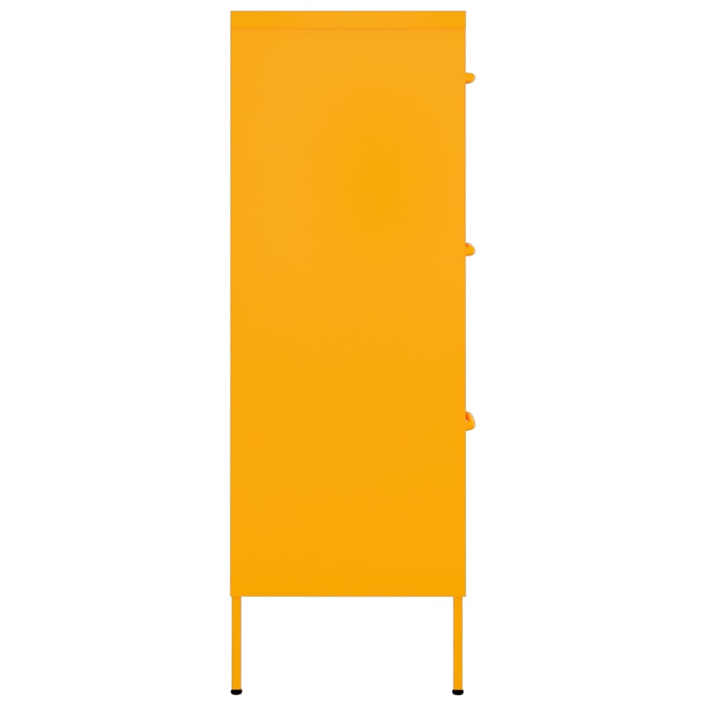 vidaXL Armario almacenamiento acero amarillo mostaza 80x35x101,5 cm