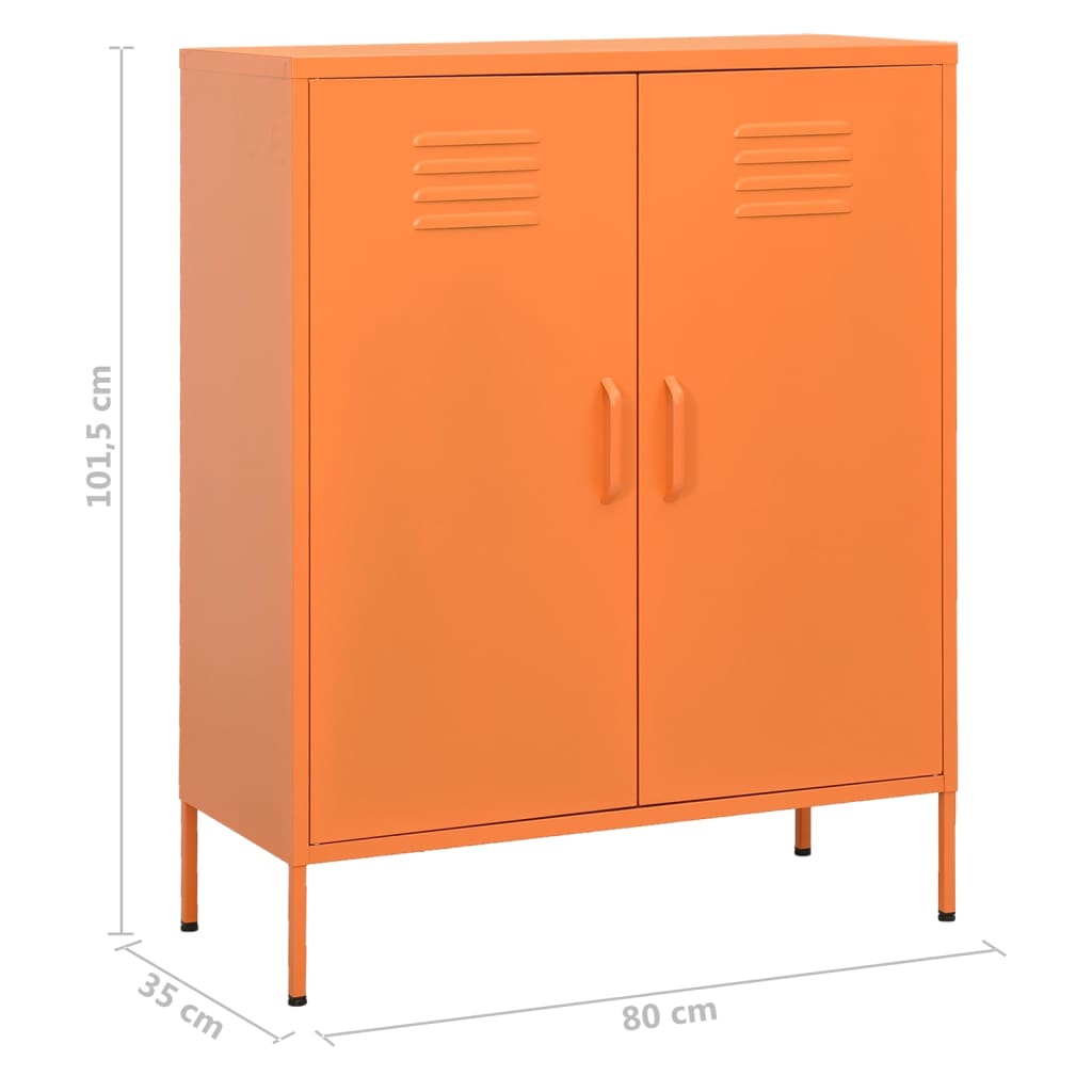 vidaXL Armario de almacenamiento acero naranja 80x35x101,5 cm