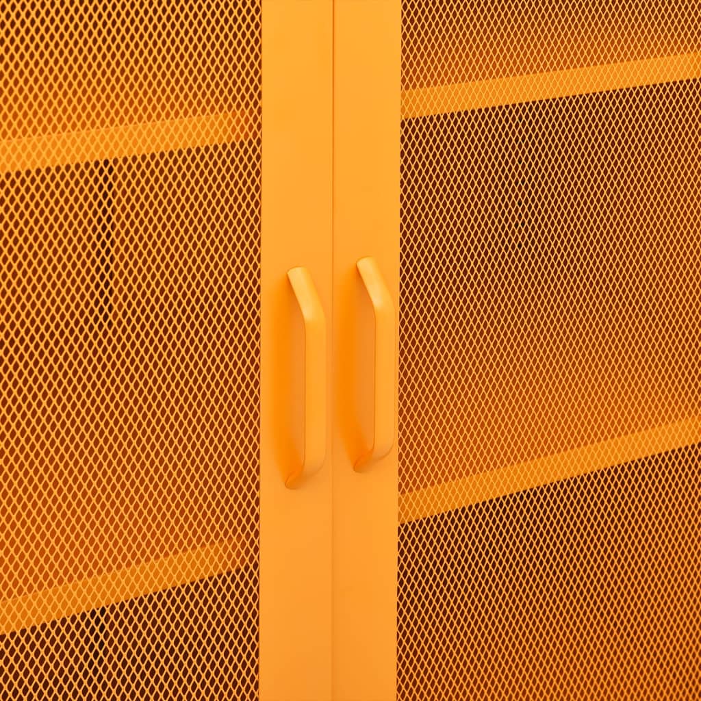vidaXL Armario de almacenamiento acero amarillo mostaza 80x35x101,5 cm