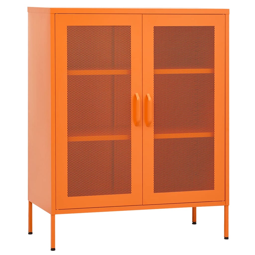 vidaXL Armario de almacenamiento acero naranja 80x35x101,5 cm