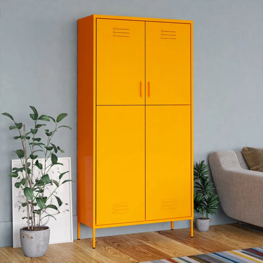 vidaXL Armario de acero amarillo mostaza 90x50x180 cm