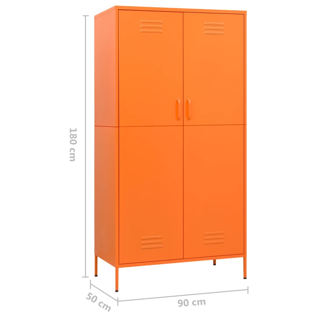 vidaXL Armario de acero naranja 90x50x180 cm