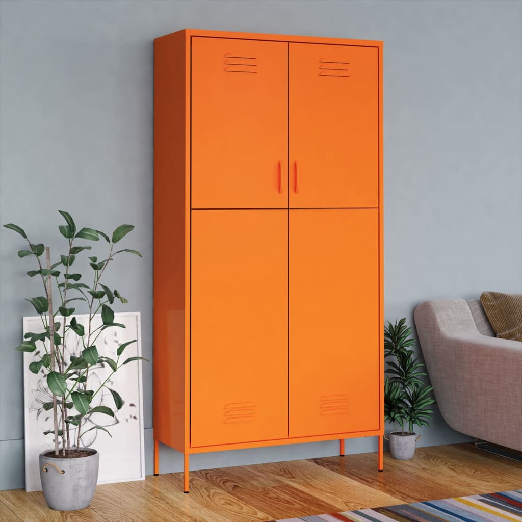 vidaXL Armario de acero naranja 90x50x180 cm