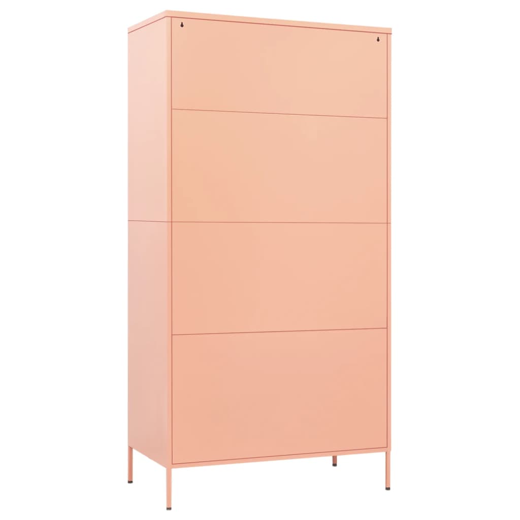 vidaXL Armario de acero rosa 90x50x180 cm