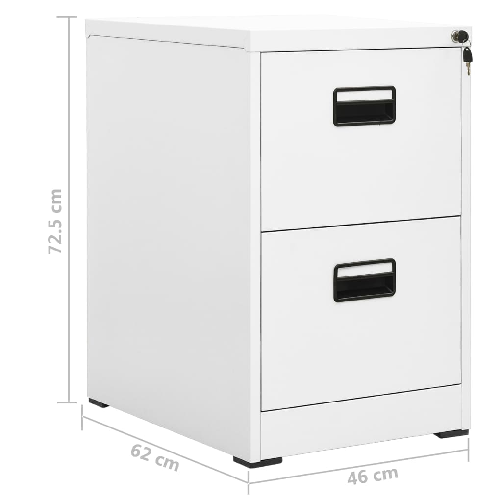 vidaXL Armario archivador de acero blanco 46x62x72,5 cm