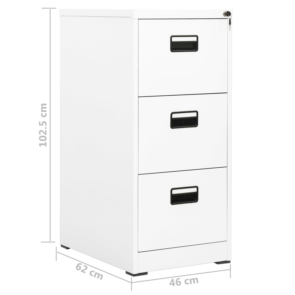 vidaXL Armario archivador de acero blanco 46x62x102,5 cm