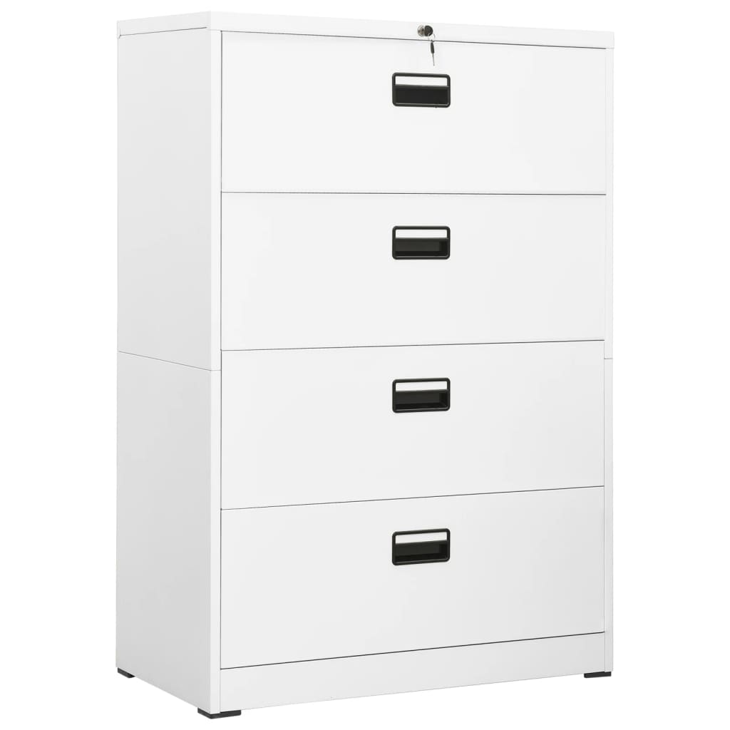 vidaXL Armario archivador de acero blanco 90x46x134 cm