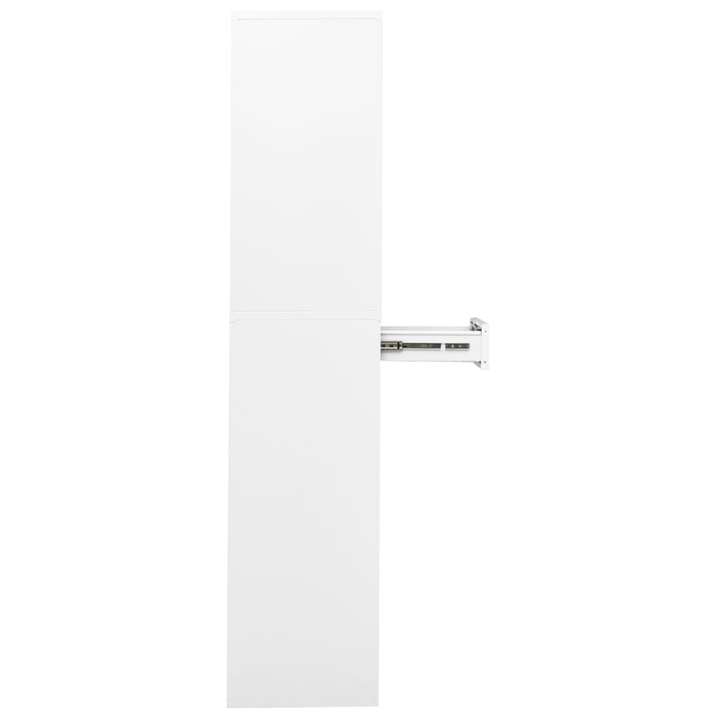 vidaXL Armario oficina acero vidrio templado blanco 90x40x180 cm