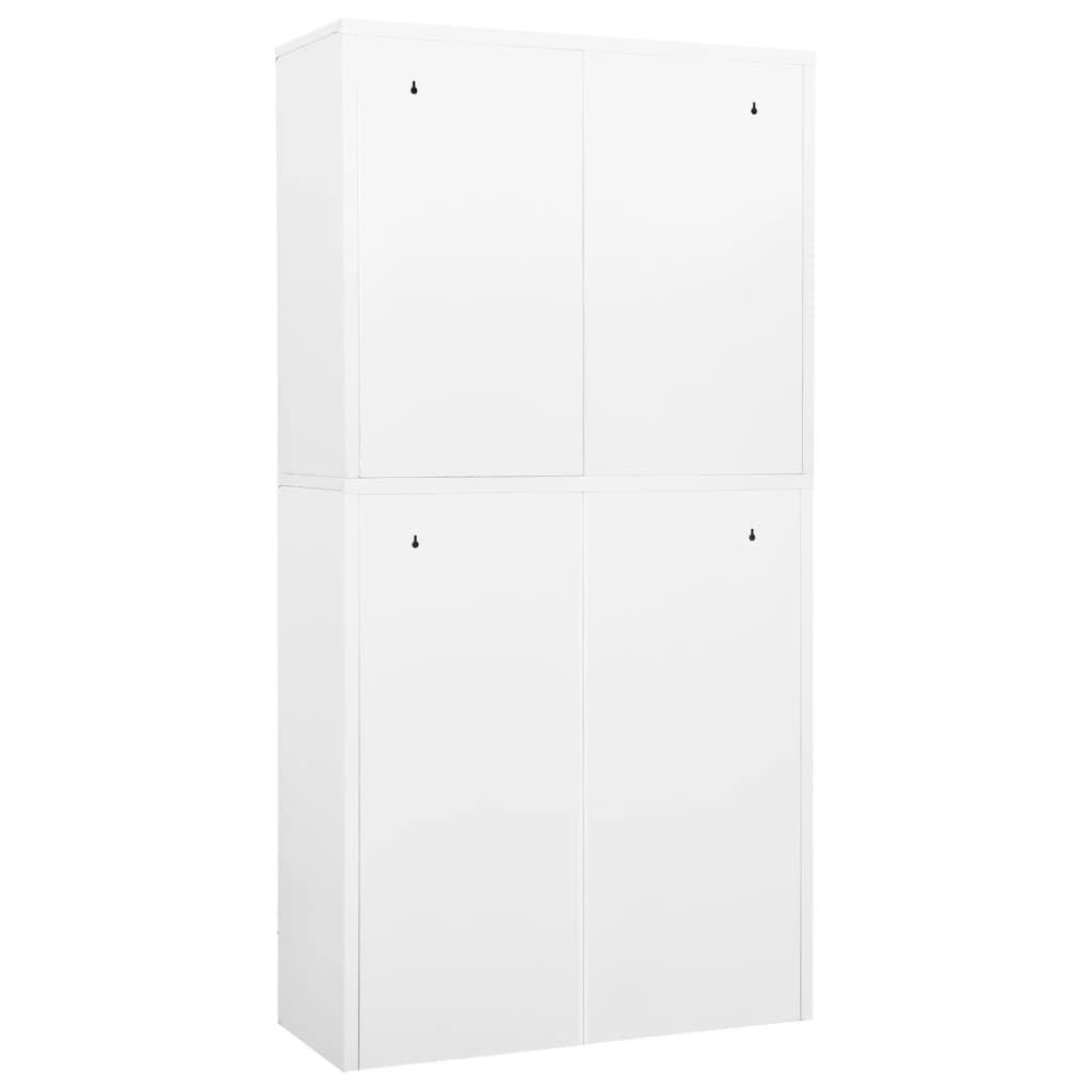 vidaXL Armario oficina acero vidrio templado blanco 90x40x180 cm