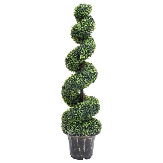 vidaXL Planta espiral de Boj artificial con macetero verde 117 cm