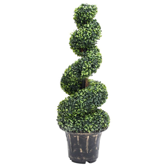 vidaXL Planta espiral de Boj artificial con macetero verde 100 cm