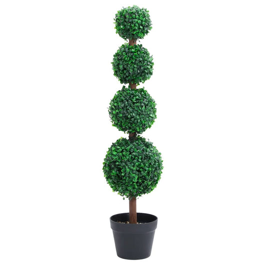 vidaXL Planta de boj artificial forma de bola con maceta verde 90 cm