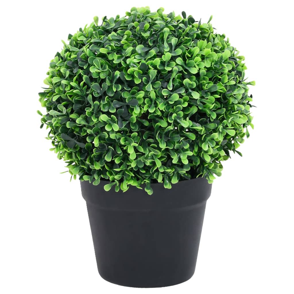 vidaXL Plantas de boj artificial 2 uds forma bola maceta verde 32 cm