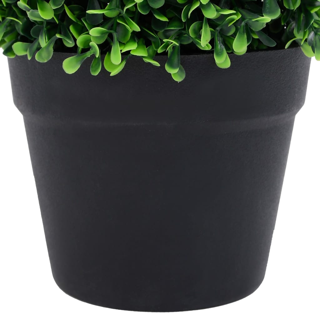 vidaXL Plantas de boj artificial 2 uds forma bola maceta verde 32 cm