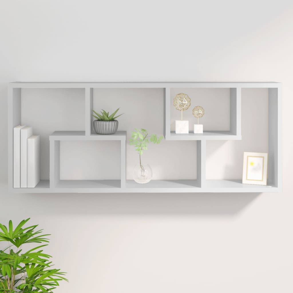 vidaXL Estantería de pared madera contrachapada blanco 36x16x90 cm