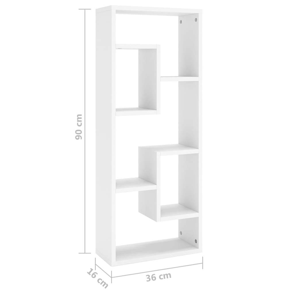 vidaXL Estantería de pared madera contrachapada blanco 36x16x90 cm