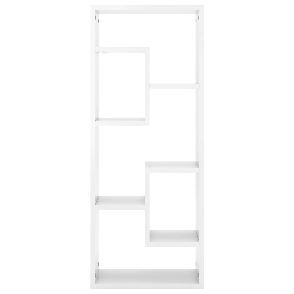 vidaXL Estantería de pared contrachapada blanco brillante 36x16x90 cm