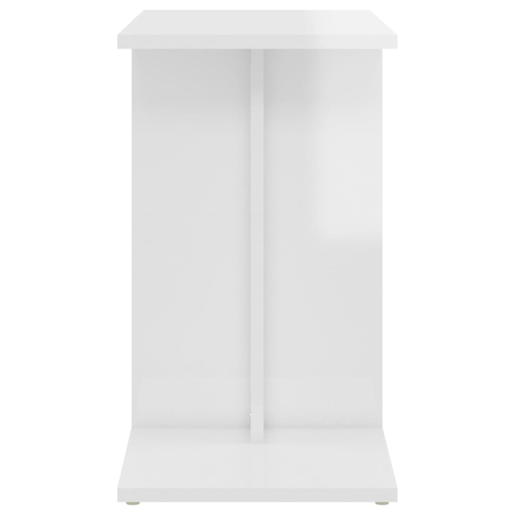 vidaXL Mesa auxiliar madera contrachapada blanco brillante 50x30x50 cm