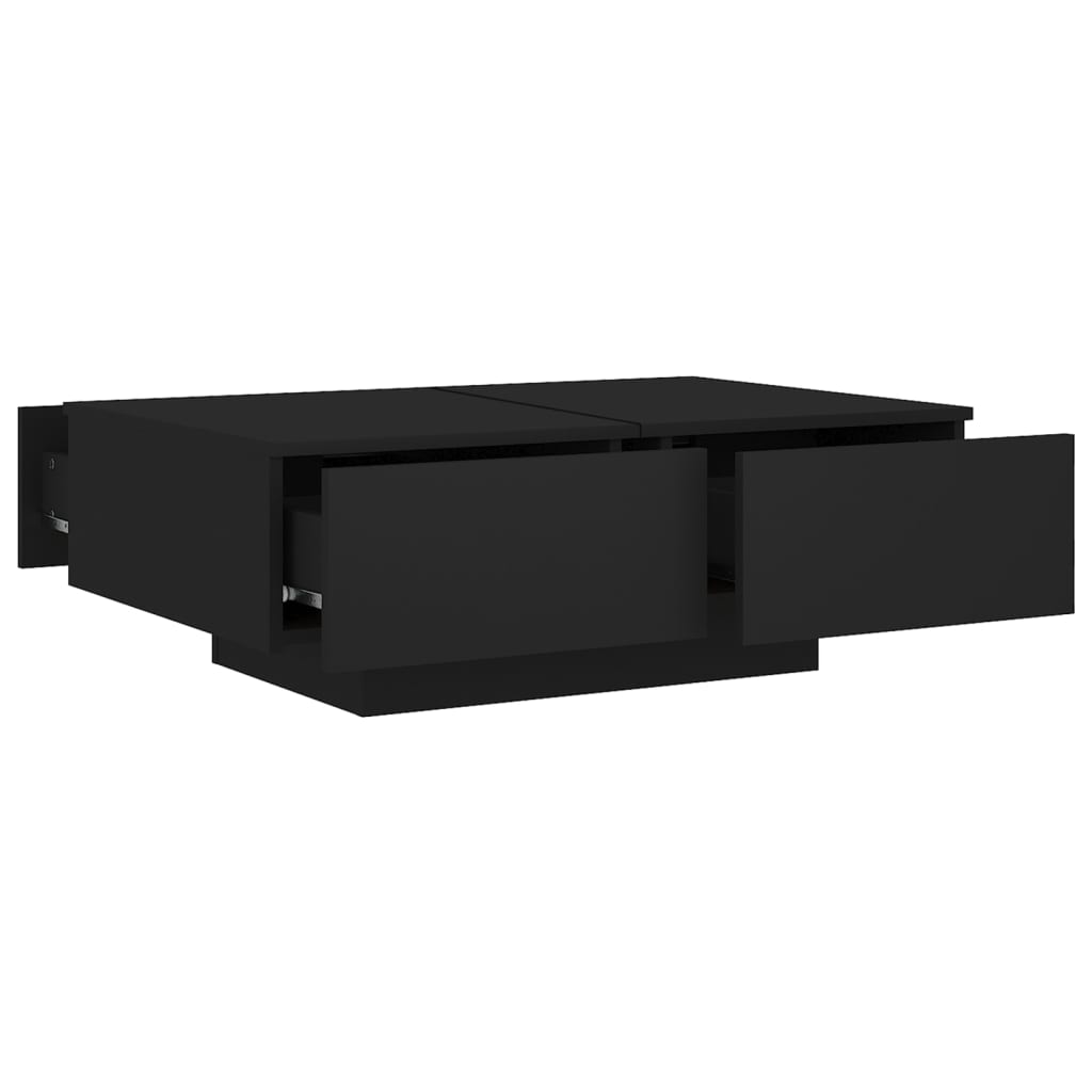 vidaXL Mesa de centro madera contrachapada negro 90x60x31 cm