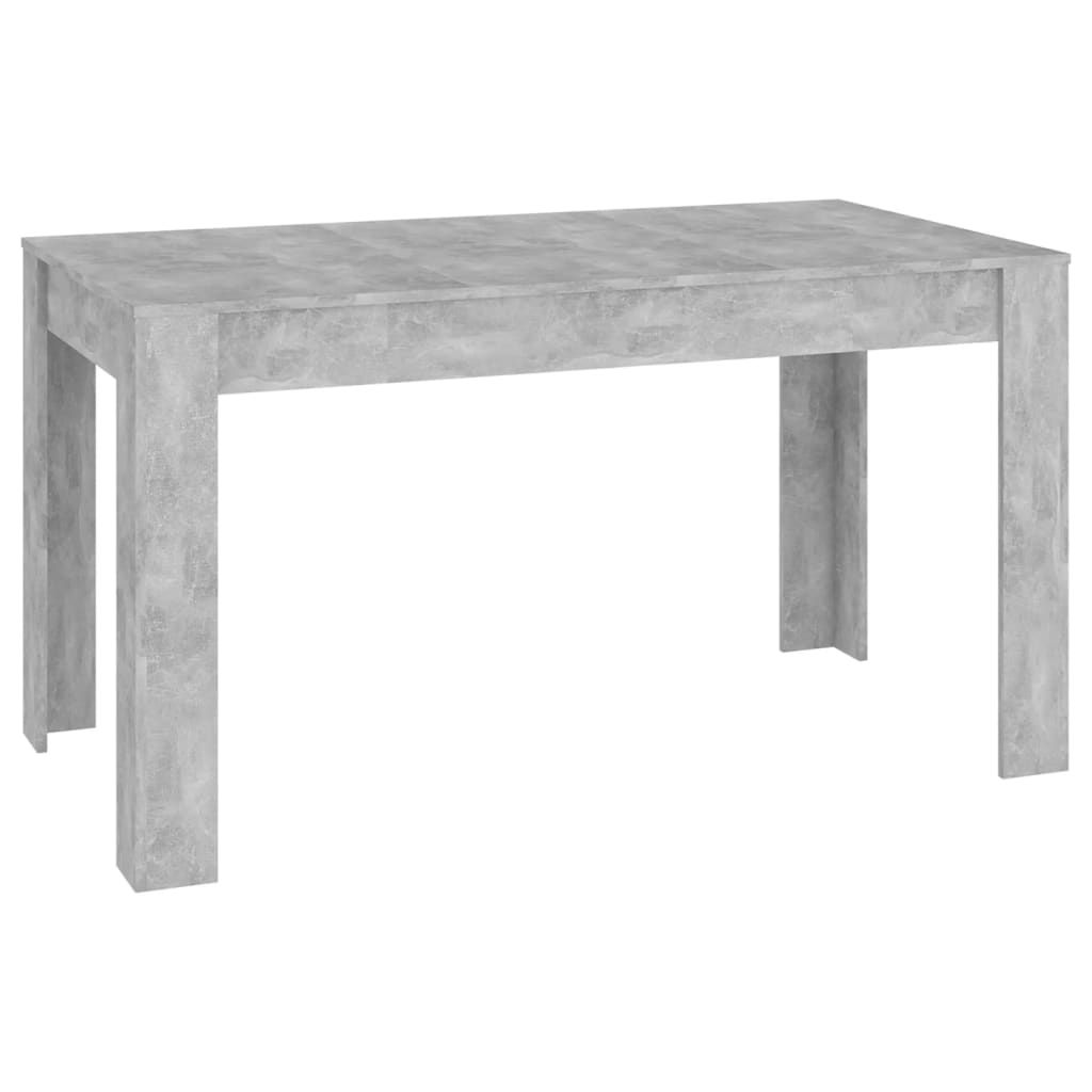 vidaXL Mesa de comedor contrachapada gris hormigón 140x74,5x76 cm