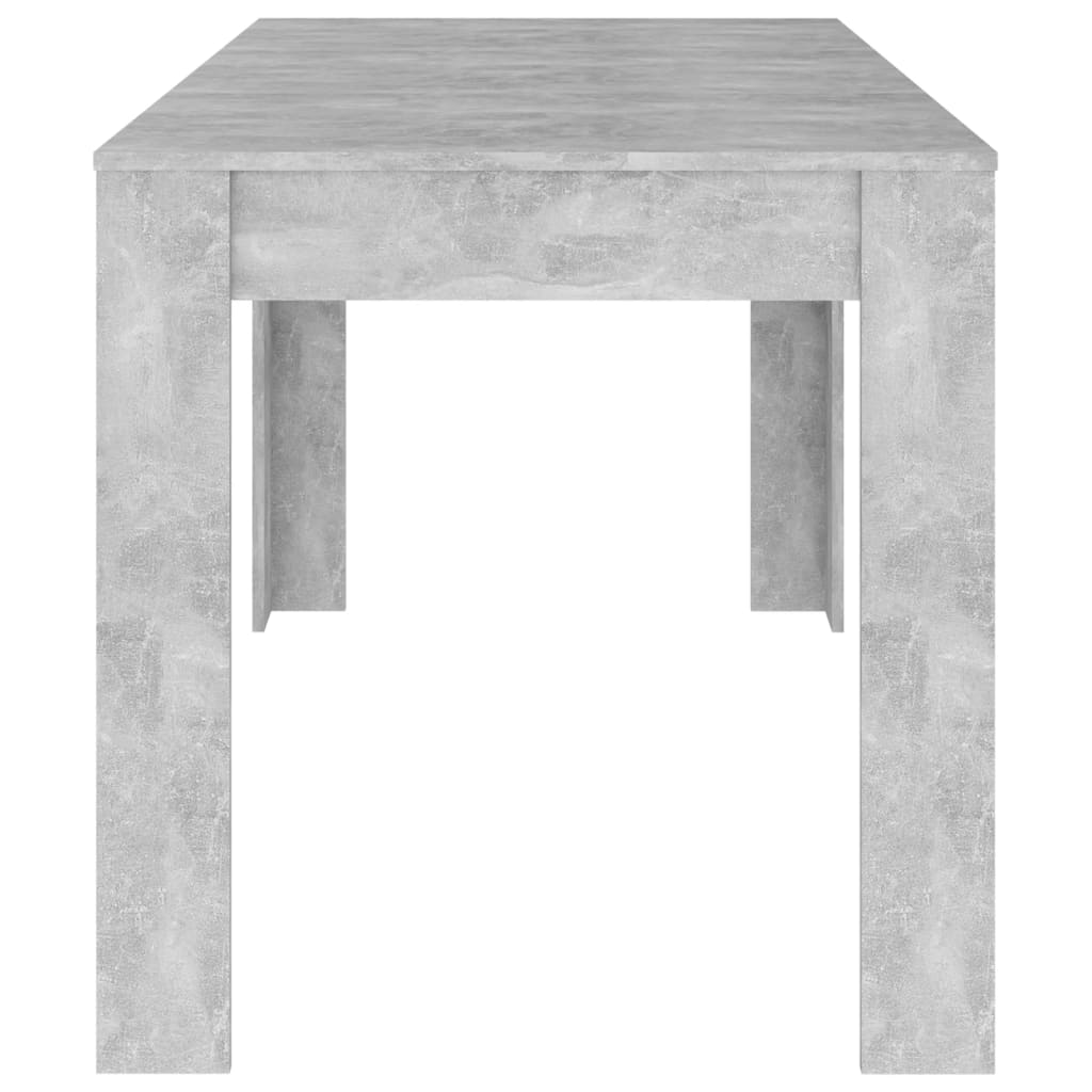 vidaXL Mesa de comedor contrachapada gris hormigón 140x74,5x76 cm