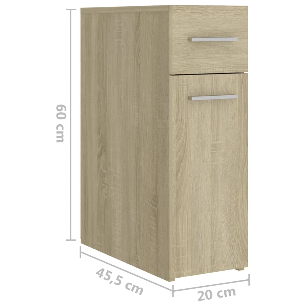 vidaXL Armario boticario madera contrachapada color roble 20x45,5x60cm