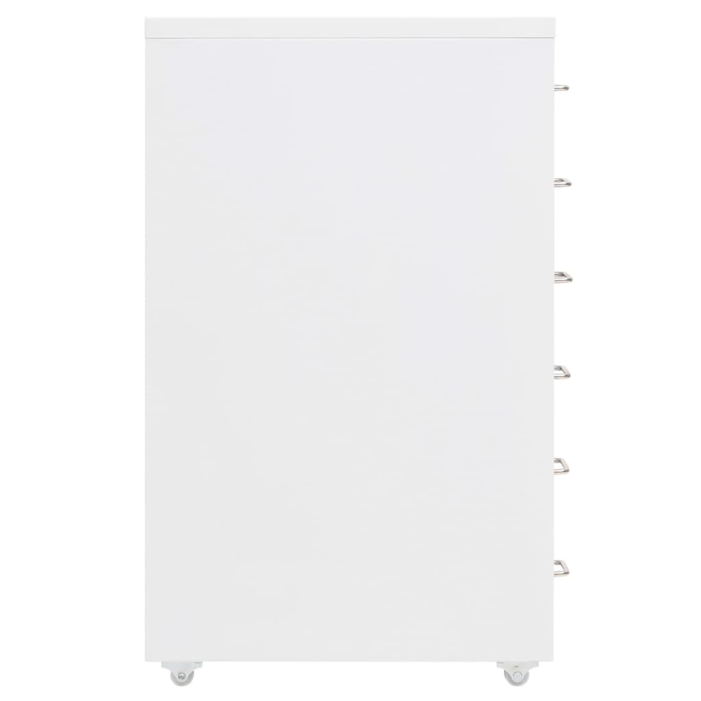 vidaXL Armario archivador móvil metal blanco 28x41x69 cm