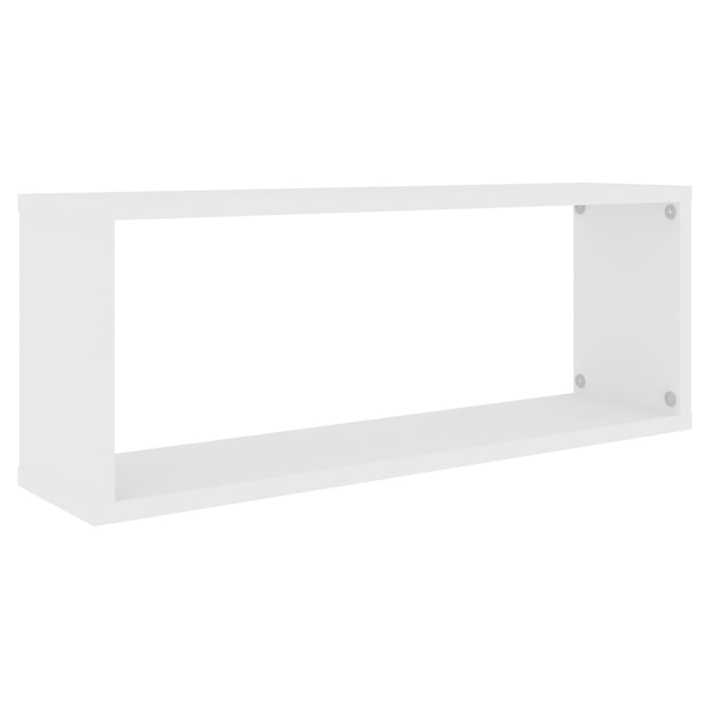 vidaXL Estante cubo de pared 4 uds contrachapado blanco 60x15x23 cm