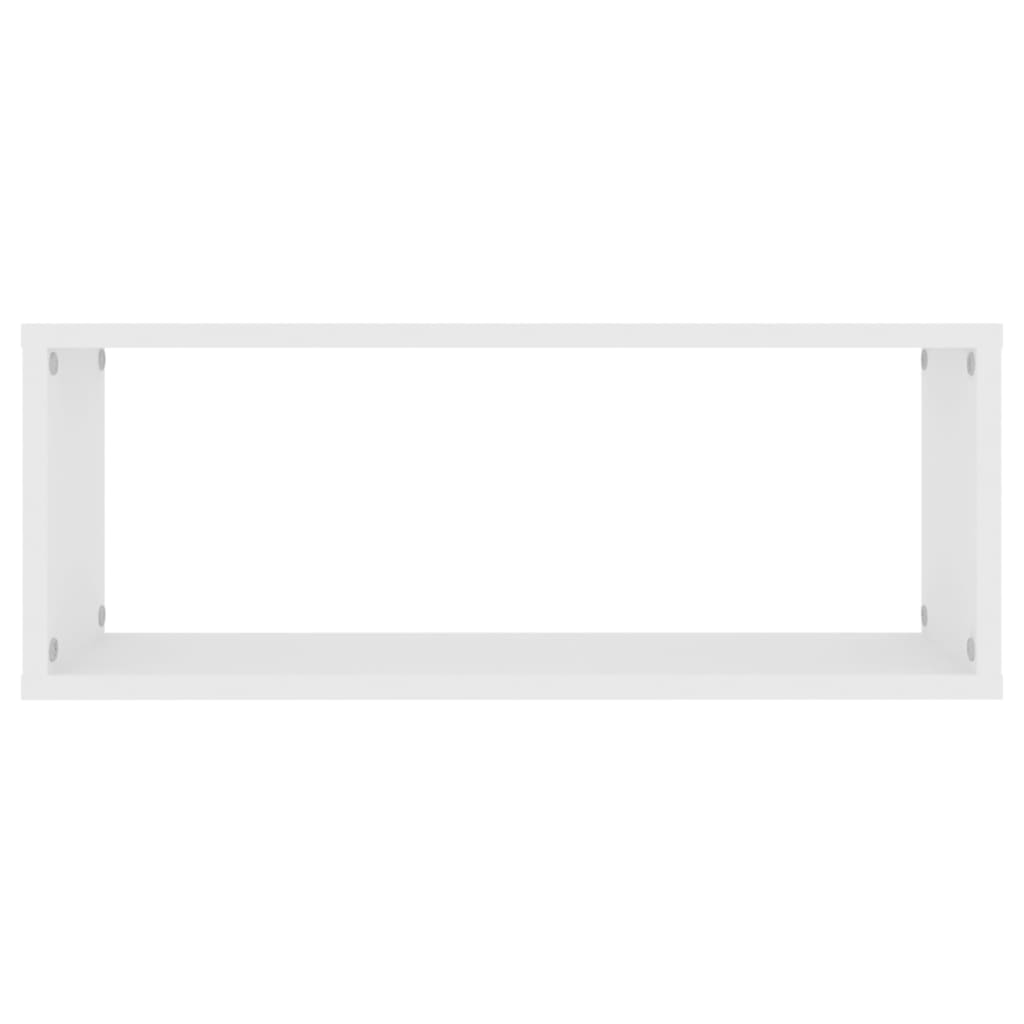 vidaXL Estante cubo de pared 4 uds contrachapado blanco 60x15x23 cm