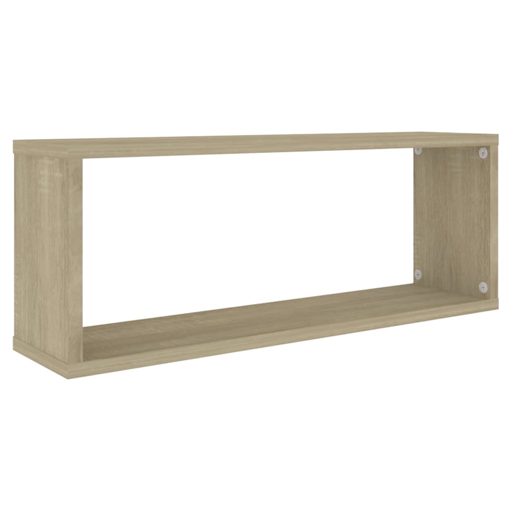 vidaXL Estante cubo pared 4 uds contrachapado roble Sonoma 60x15x23 cm